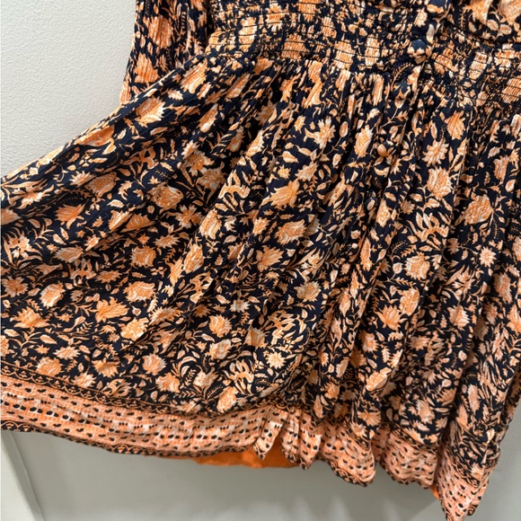 Faherty montara Floral Print Dress in Black and Orange wanderlust size XS - Picture 6 of 11